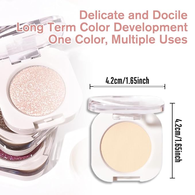 Smoky Beige Matte Single Eyeshadow, Lightweight Blendable Mini Eye Shadow for Older Women, Monochrome Eyeshadow Palette Makeup Pigmented Waterproof, Vegan & Cruelty-Free, 17