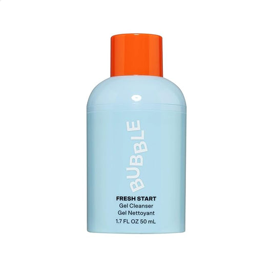 Bubble Skincare Fresh Start Gel Cleanser - Gentle Exfoliating Face Wash for Oily Skin - Formulated with Aloe Vera Juice + Caffeine to Protect and Soothe Complexion (50ml)
