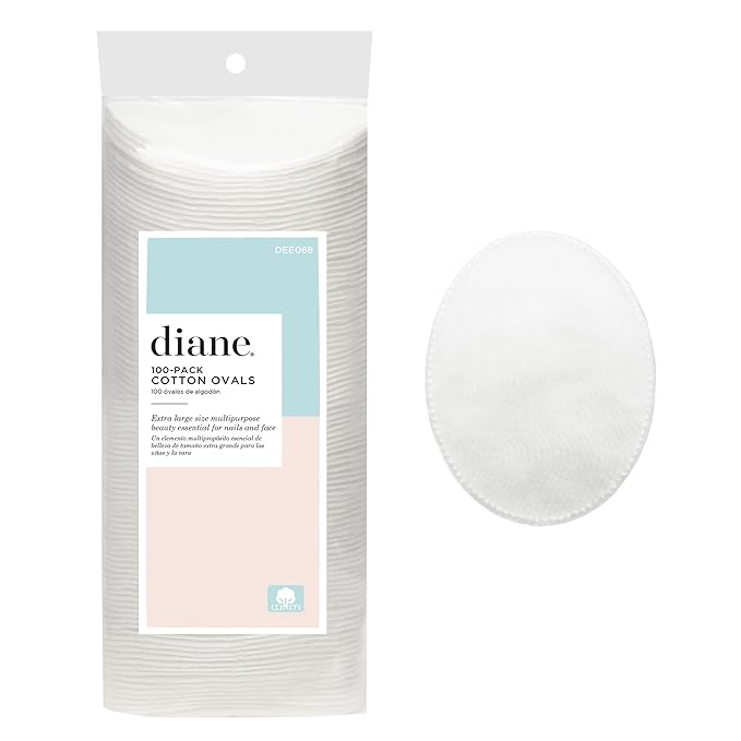 Diane Multi-Layer 3.5" x 2.75" Cotton Ovals, 100% Pure Cotton, Ideal for Makeup Removal, Nail Polish Touch-Ups, Skincare, and Everyday Household Use, 100 Count
