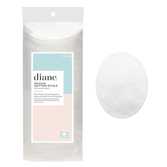 Diane Multi-Layer 3.5" x 2.75" Cotton Ovals, 100% Pure Cotton, Ideal for Makeup Removal, Nail Polish Touch-Ups, Skincare, and Everyday Household Use, 100 Count