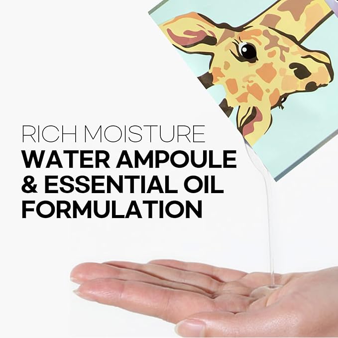 Epielle Animal Character Sheet Masks 12 Pack, Moisturizing & Hydrating Face Mask with Hyaluronic Acid & Fruit Extract, Korean Skin Care, Girls Spa Party Favors, Sleepover, Self Care Gifts for Women