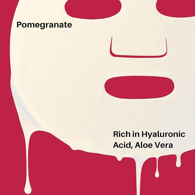 Oh K! Hydrogel Mask - Pomegranate - Moisturizing Face Mask Sheet - Hydrating Face Sheets - Rich in Hyaluronic Acid, Aloe Vera - Korean Skincare - 1 Pc