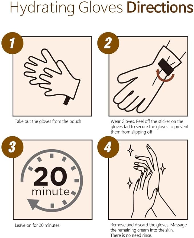 Epielle Hydrating Hand Masks 6 Pairs, Deep Moisturizing Gloves for Dry, Cracked Hands, Soften with Shea Butter & Jojoba Oil, Korean Skin Care, Spa Set, Self Care Gifts for Women