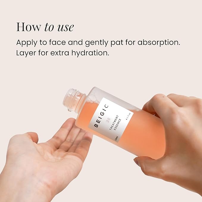 BEIGIC Treatment Essence - Hydrating Face Essence for Radiance & Smooth Skin Texture with Vegan Peptides & Niacinamide for Glass Skin (1.01 Fl. Oz)