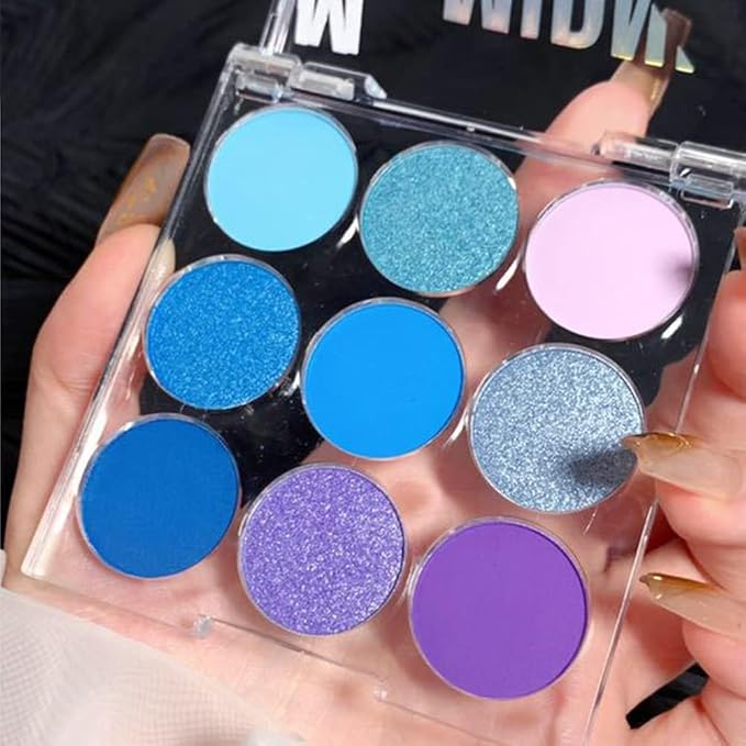 Eyeshadow Palette Blue Purple Matte eye shadow makeup for woman,9 colors Blue Purple Matte Eyeshadow Long Lasting Colorful Eye Shadow Plattet