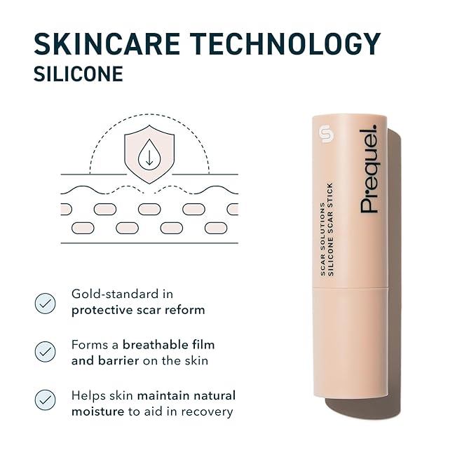 Skin Scar Solutions 60% Silicone Scar Stick. Thick Solid Velvety Film for Scars. Formula Infused with Centella Asiatica Extracts and Vitamin E. Soothing and Occlusive