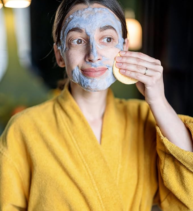 50-Count Compressed Facial Sponges for Daily Facial Cleansing and Exfoliating, 100% Natural Cosmetic Spa Sponges for Makeup Remover, Multicolors