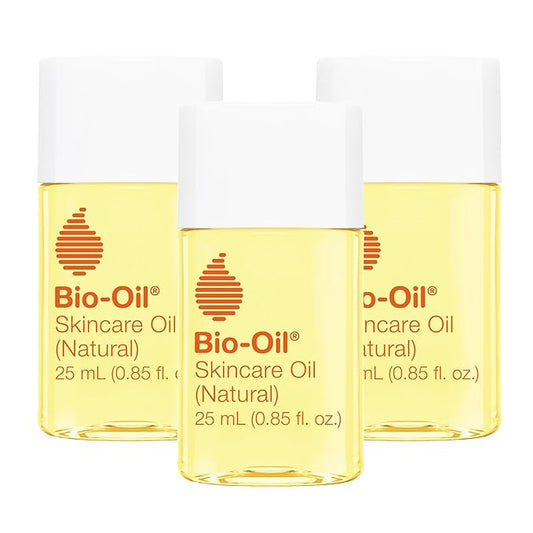 Bio-Oil Natural Skincare Oil Serum, Face and Body Moisturizer with Chamomile, Rosehip, and Lavender Oil, for Scars, Stretch Marks, Sensitive Skin, All Skin Types, 0.85 Oz, Pack of 3