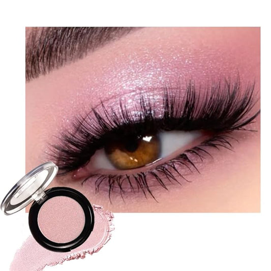 Monochrome Cream Glittle Eyeshadow Palette Makeup, High Pigment Natural Sombras Crema Para Ojos, Pink Shimmer Single Shimmer Eye Shadow for Older Women, Talc, Paraben & Cruelty Free