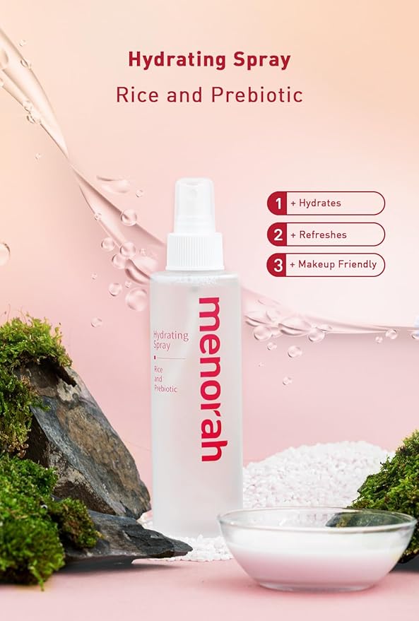 menorah Skincare - Hydrating Spray - with Rice and Prebiotic, Toner, Soothing Facial Spray, Trouble Care, Moisture Balance, Refreshing, Purifying, Calming, All Skin Types