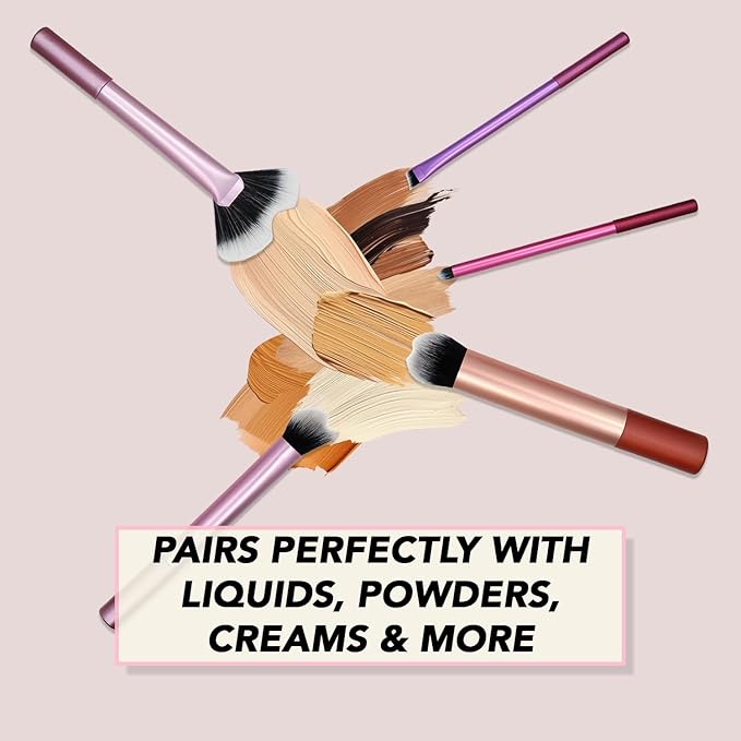 Earth & I 5 Makeup Brush Set, Makeup Brush Set for Eyeshadow, Cosmetic Brushes, Eyeshadow Brushes, Foundation Applicators, Make Up Applicators