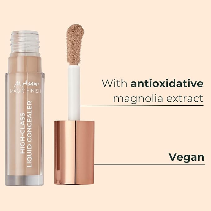M. Asam MAGIC FINISH HIGHCLASS LIQUID CONCEALER Beige (0.13 fl oz) - 4-in-1 Concealer With Mimic-Lift complex & High Coverage For Dark Circles & Blemishes, Vegan Make Up With Illuminating Pigments