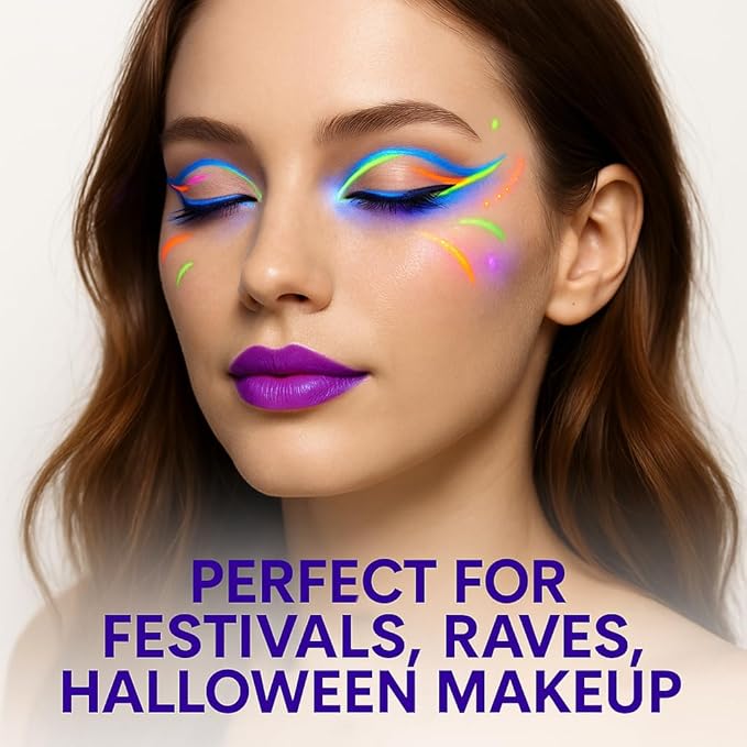 BestLand 12 Colors Matte Liquid Eyeliner Set Colorful UV Neon Eyeliner Pencil Pigmented Waterproof Smudgeproof Long Lasting Eye Liner Xmas Christmas Festival Makeup Gift Kit for Women (Set C)