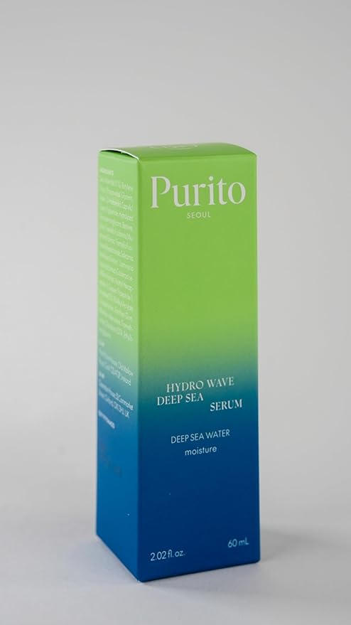 PURITO Hydro Wave Deep Sea Serum, 60 mL / 2.02 fl. oz., Hydrating Face Serum, Lightweight & Non-Greasy, Skin Moisture Boost, Korean Skincare, For Sensitive Skin, Hyaluronic Acid & Deep Sea Water