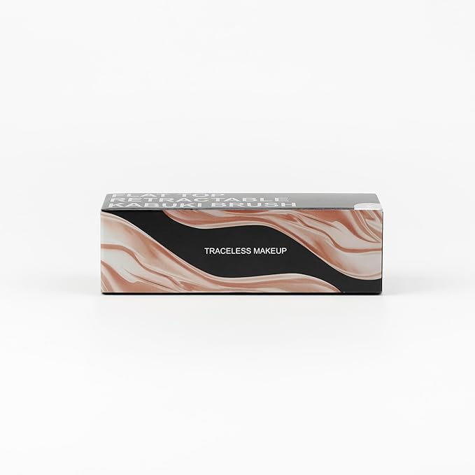 DUcare Retractable Foundation Self Tanner Brush Flat Top Kabuki Brush for Liquid, Cream and Powder Face Makeup With Aluminum Handle