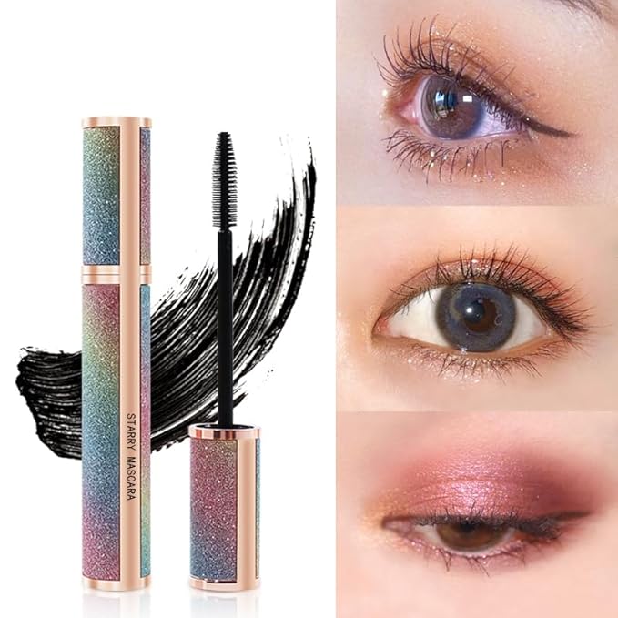 4D Silk Fiber Mascara set, Black Mascara and Eyeliner set, Long Lasting kit & Waterproof Black Eyeliner Pencil, No Clumping Lasting All Day