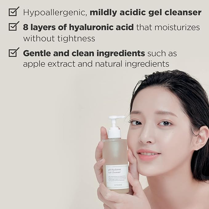 pH Hyaluron Gel Cleanser - Hyaluronic Acid Hydrating Face Wash - pH Balancing Formula for All Skin Types - Hypoallergenic Mild Makeup Cleansing Gel, 6.76 fl.oz.