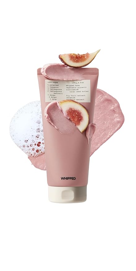 Whipped Korean Skincare Face Wash, Moisturizing & Barrier Care Vegan Facial Cleanser for Dry Sensitive Skin, Niacinamide, Hyaluronic Acid, Ceramide, Fig & Cacao Butter, Doubles as a Face Mask, 4.5 oz