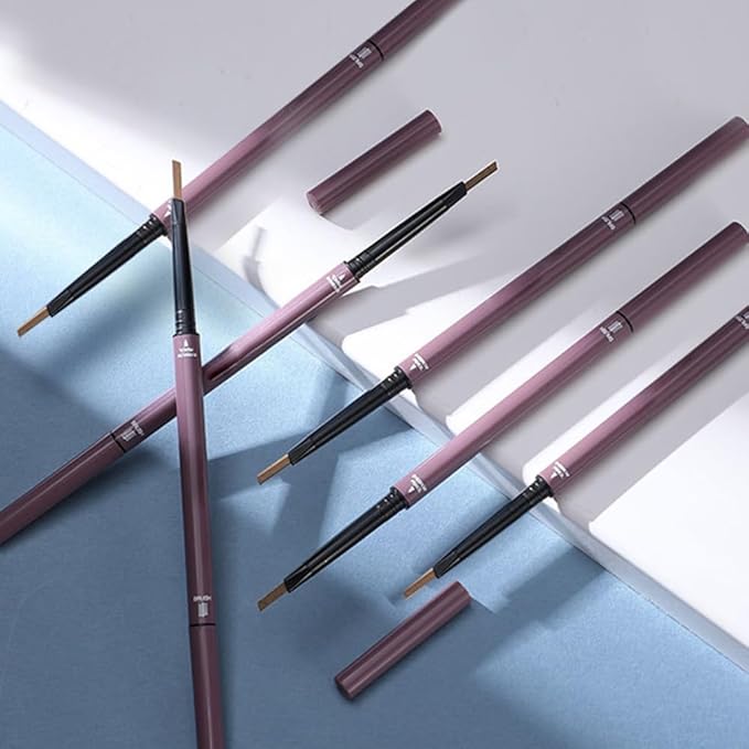 6 Pcs Brown Eyebrow Pencils for Women,with Spoolie Brush,Eyebrow Pencil Soft Textured,Waterproof Sweat-proof for Fills in Sparse Areas and Gaps Create a Natural Eye Brow,Vegan & Cruelty-Free