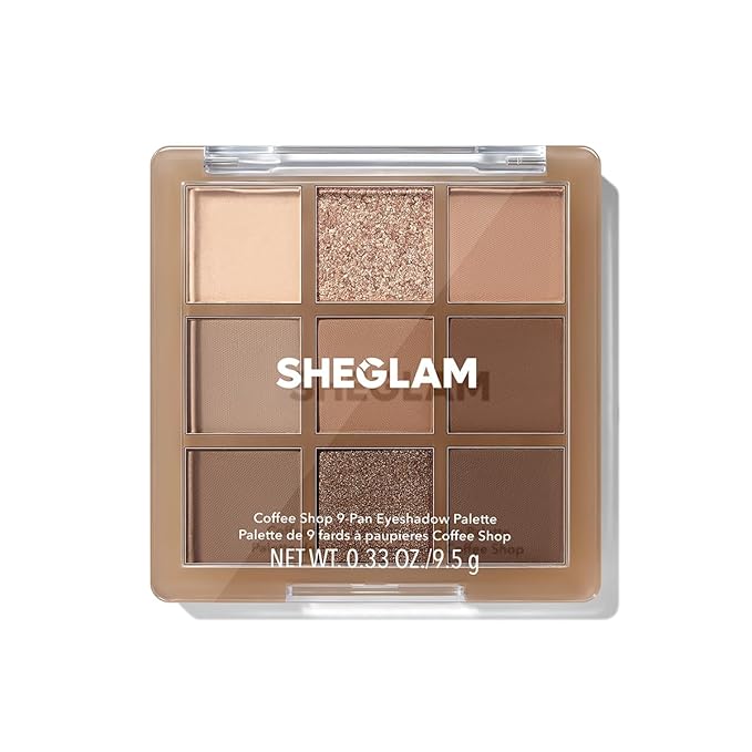 SHEGLAM Eyeshadow Palette 9-Color Ultra-pigmented Shimmer & Matte Shades, Vegan & Cruelty-free-Coffee Shop