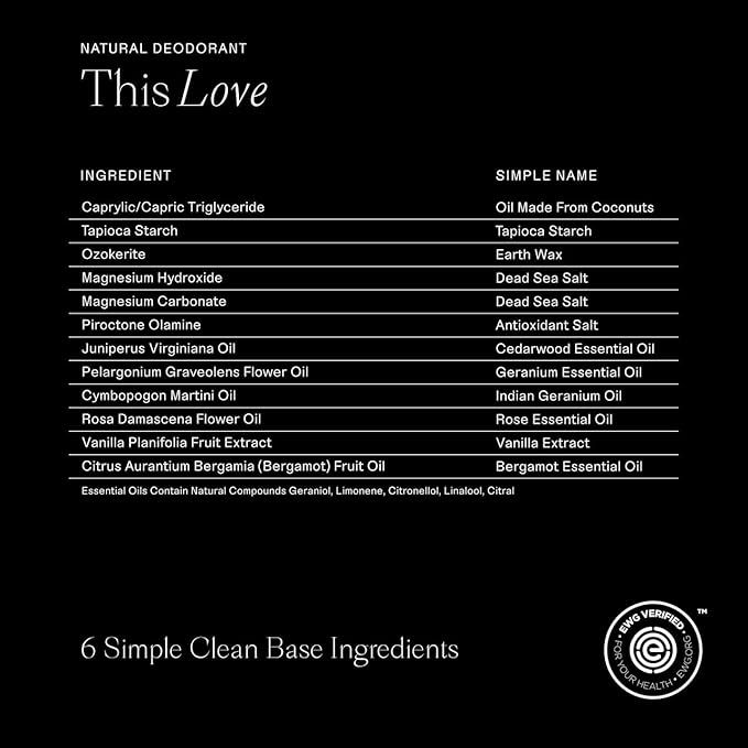 Each & Every Aluminum Free Deodorant for Women & Men, Rose & Vanilla - All Natural Deodorant for Sensitive Skin, EWG Verified - Clean, Baking Soda-Free, Plant-Based Fragrance - 2.5oz, 2 Pack