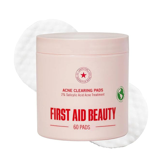 First Aid Beauty Acne Pads for Face - Maximum Strength Acne Treatment - 2% Salicylic Acid Pads Treat Without Drying, (60-ct)