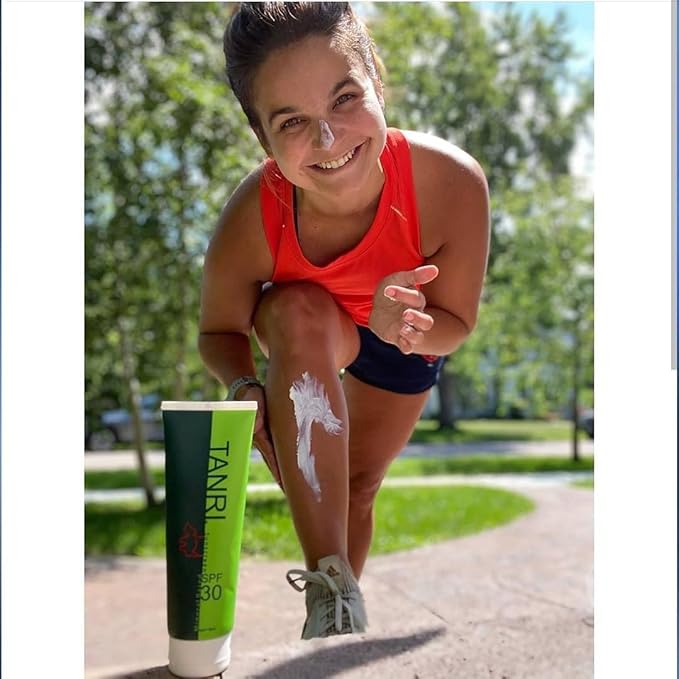 TANRI Mineral Sunscreen SPF30; Reef Safe Sunscreen for Face & Body, Zinc Oxide with Zero White Cast, SPF30 Sunblock for Hiking, Running and Outdoor Sports; 3 fl. oz. (2-Pack)