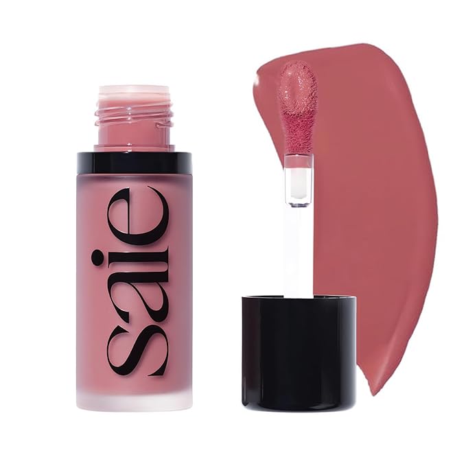 Saie Dew Liquid Blush for Cheeks - Hydrating Cream Blush Stick with a Blendable + Buildable Formula - Skincare Infused Dewy Cheek Tint for a Natural Flush - Glowy Makeup Essential - Chilly (.40 oz)