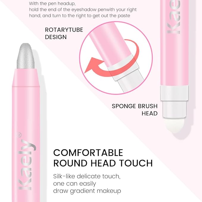 evpct 2Pcs Cream Eye Shadow Brightener Sticks Set for Eyes Waterproof, Pearl White & Silver Matte Cream Eyeshadow Applicator Stick Long Lasting Pigmented Eye Makeup sombras en crema para ojos 01 + 16