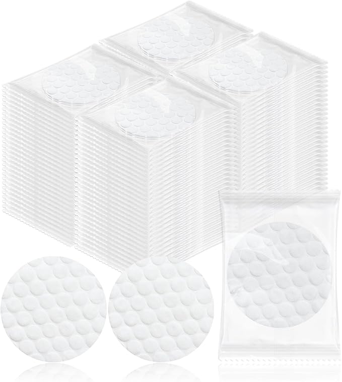Travel Size Cotton Rounds Individually Wrapped Cotton Rounds Bulk Makeup Cotton Pads Soft for Most Skin Types Personal Care Kit Hotel Amenities (5 Pcs/Set, 100 Sets in Total)