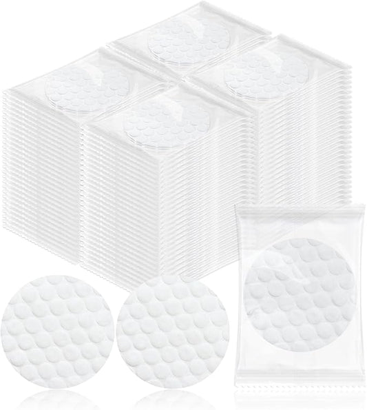Travel Size Cotton Rounds Individually Wrapped Cotton Rounds Bulk Makeup Cotton Pads Soft for Most Skin Types Personal Care Kit Hotel Amenities (5 Pcs/Set, 100 Sets in Total)