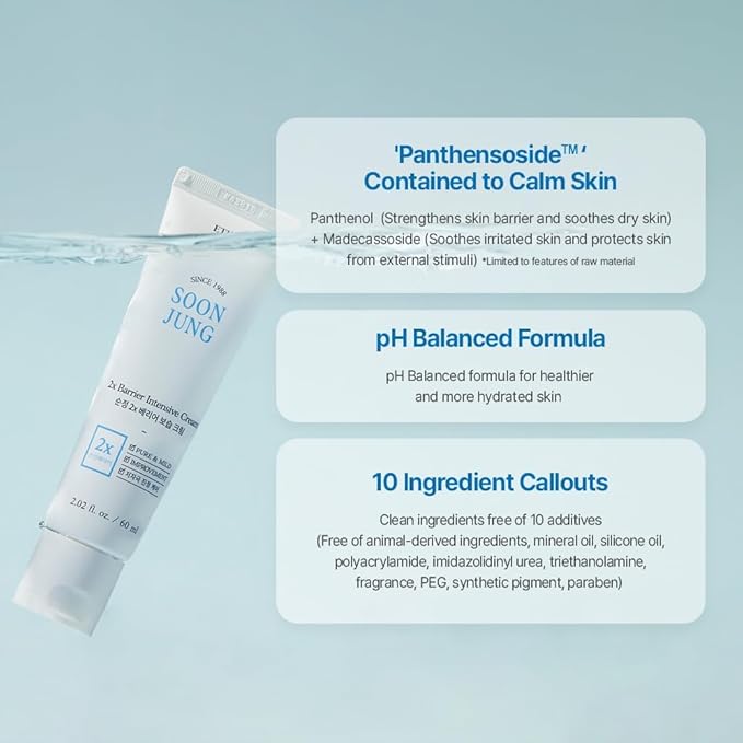 ETUDE SoonJung 2x Barrier Intensive Cream Duo Set (Original) | Hypoallergenic Shea Butter Hydrating Facial Cream for Sensitive & Damaged Skin, Panthenol, Korean Skin Care, K-Beauty (2.02 Fl.oz x 2pcs)