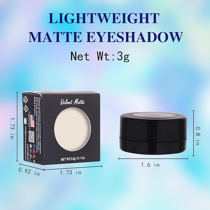 MEICOLY Off White Eye shadow,Beige Matte Cream Single Eyeshadow for Halloween Makeup,Natural Nude Pressed Powder Eyeshadow,Long Lasting Matte Shade Eyelid Color,Pigmented Eye Makeup for Women Girls