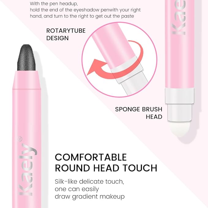 evpct 2Pcs Cream Eye Shadow Brightener Sticks Set for Eyes Waterproof, Pearl White & Pearl Black Shimmer Cream Eyeshadow Applicator Stick Pigmented Eye Makeup sombras en crema para ojos 01+03