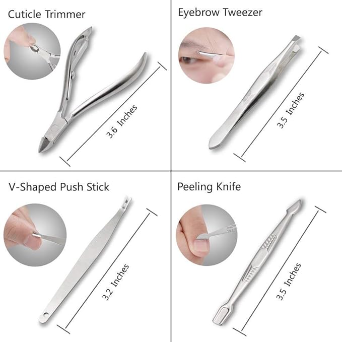 ZIZZON Professional Nail Care kit Manicure Grooming Set with Travel Case(Rose Gold)