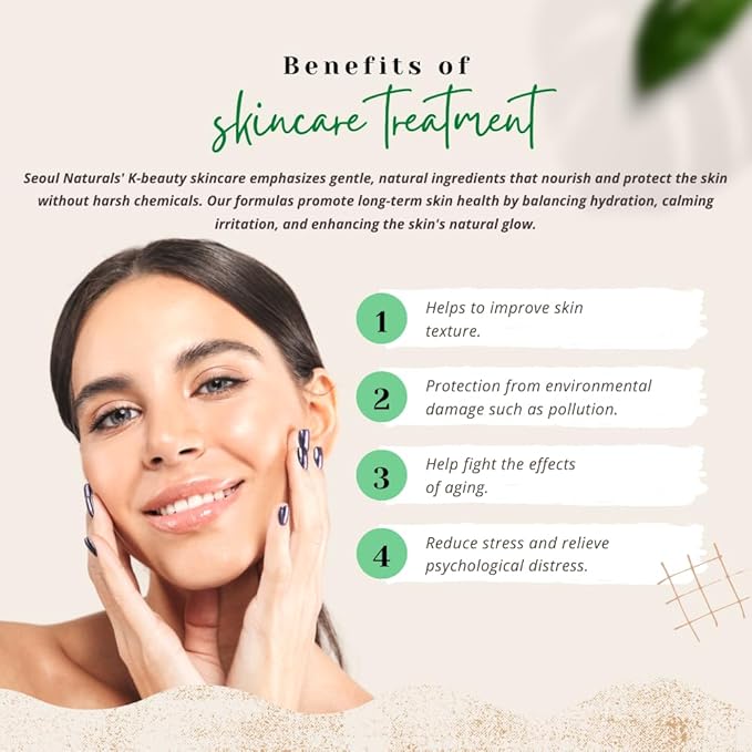 Seoul Naturals Skincare Set, Ginseng Oil Cleanser, Fermented Rice Face Wash, Ginseng Toner, Face Mask, Hyaluronic Serum, Sun Protection Cream, k beauty, 6 Pieces