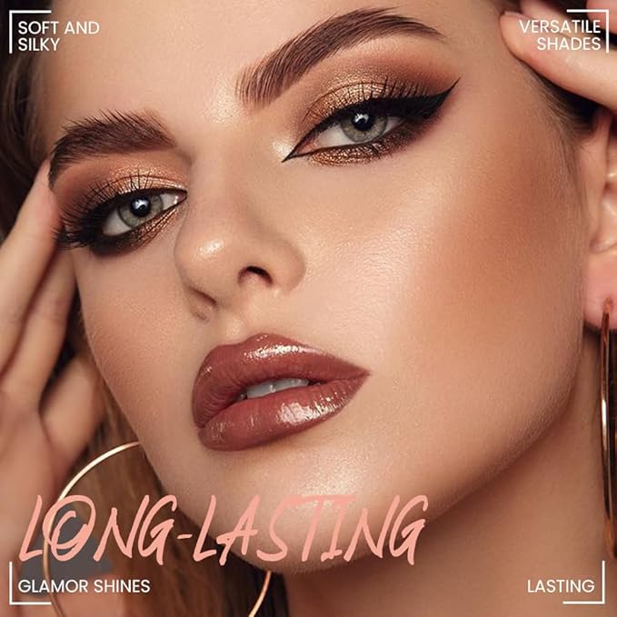 6-Color Eyeshadow Palette Makeup,Velvety Matte & Shimmer Eyeshadow Blend,Warm Peach & Rose Gold Tones Eye Makeup, Long-Lasting Naturing-Looking,Built-In Mirror#02