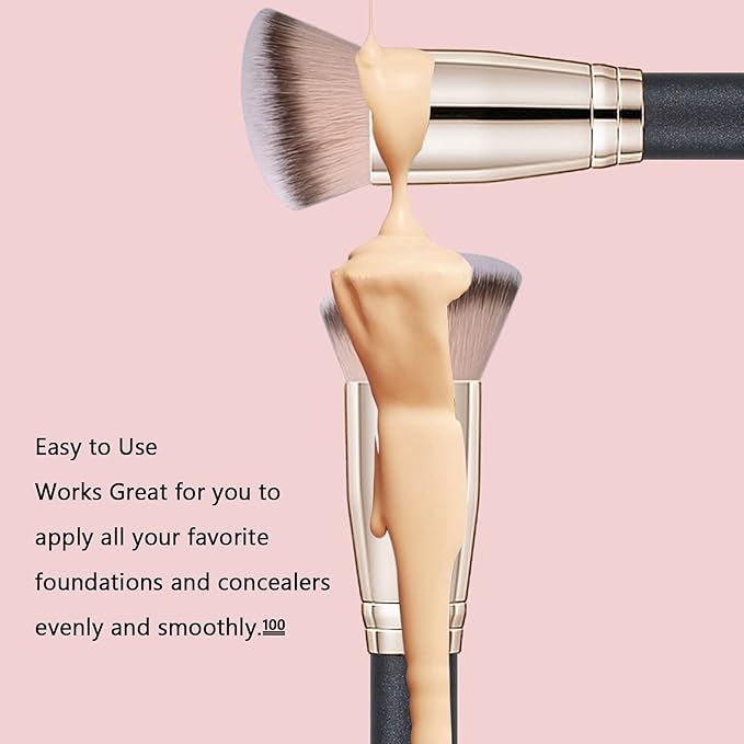 Makeup Brushes Daubigny Foundation Makeup Brushes for Liquid Makeup Pro Kabuki Foundation Brushes Set Premium Synthetic Bristles for Blending Liquid Cream Flawless Powder Buffing Stippling Concealer