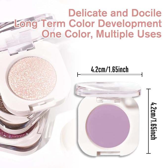 Violet Purple Matte Eyeshadow Palette for Women, Single Monochrome Eye Shadow Makeup, Shiny Pressed Powder, Blendable Natural sombras para ojos, Holographic,Vegan,Travel -31