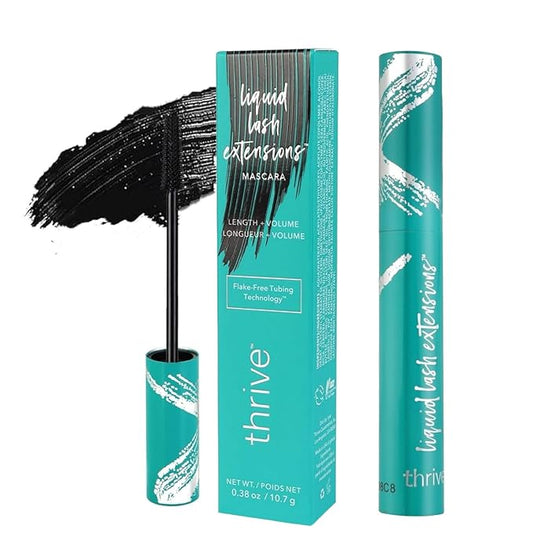 Thrive Mascara Liquid Lash Extensions Mascara, Volumizing & Curling, Smudge Proof, Washable, No Clumping or Flaking, (Rich Black)