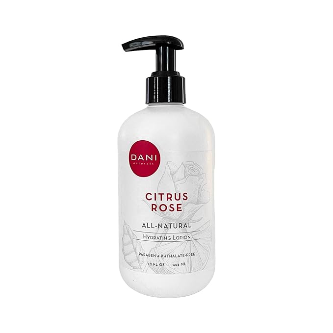 DANI Naturals Hand & Body Lotion - Citrus Rose Scented, Deep Hydration Lotion for Dry Skin, With Shea Butter & Aloe Vera, Natural & Organic Ingredients, Paraben-Free, 12 Oz