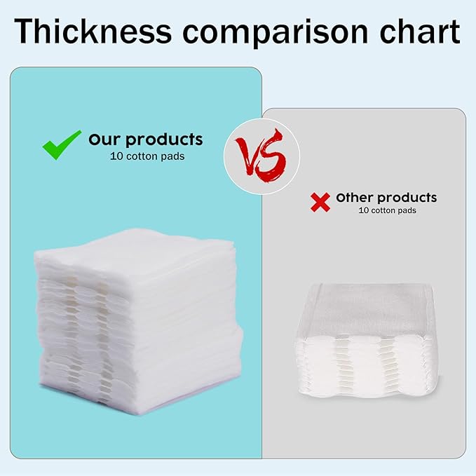 Premium Cotton Pads for Face (200 Count) - Natural High-Quality Makeup Removers, 100% Pure Cotton, Ultra-Soft & Lint-Free, Gentle for Toning, Facial, Eyes & Lips