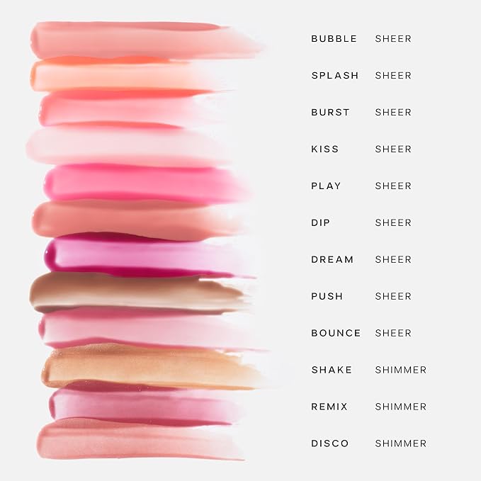 Saie Glossybounce - Hydrating Lip Gloss and Tinted Lip Oil Hybrid with Hyaluronic Acid & Jojoba Oil for Non-Sticky, Ultra-Shiny, Plump & Soft Lips - Everyday Makeup Essential - Burst (.17 oz)