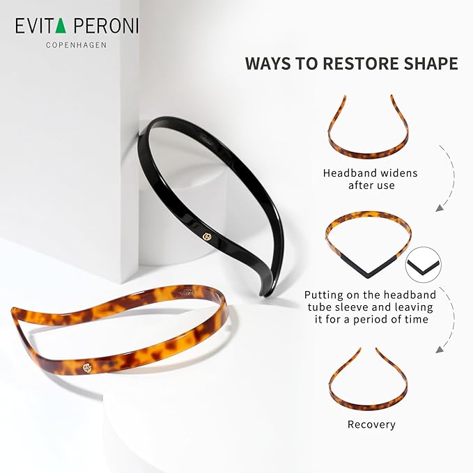 EVITA PERONI Headbands for Women Glasses Wearers, No Pressure Non Slip No Headache Comfortable Head Bands for women's hair Fashion Thin Hair Band - Coral Blue -