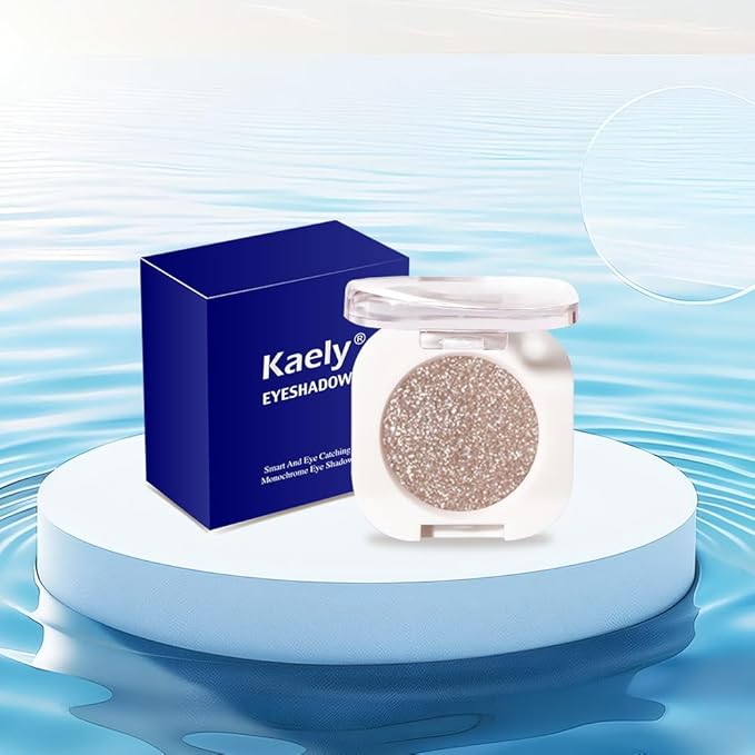 Nude Glitter Eyeshadow Palette for Women, Single Monochrome Eye Shadow Makeup, Shiny Pressed Powder, Blendable Natural sombras para ojos, Holographic,Vegan,Travel -10