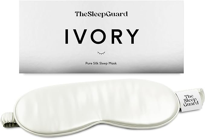 TheSleepGuard Pure Silk Sleep Mask [100% 6A Mulberry Silk, 22 Momme] Light Blocking Travel Essentials. Eye Masks for Sleeping. Black Oeko-Tex Blindfold. Eye Covers for Men & Women