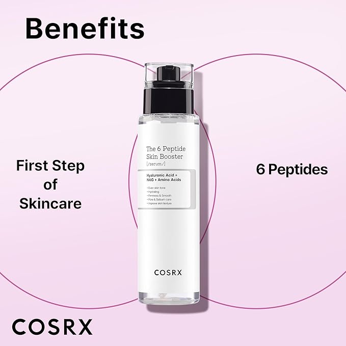COSRX 6X Peptide Collagen Booster Toner Serum with Copper Peptides, Niacinamide & Hyaluronic Acid Skin Renewal Boosting Facial Essence for All Skin Types, Korean Skin Care, 150mL/5.07 Fl.Oz