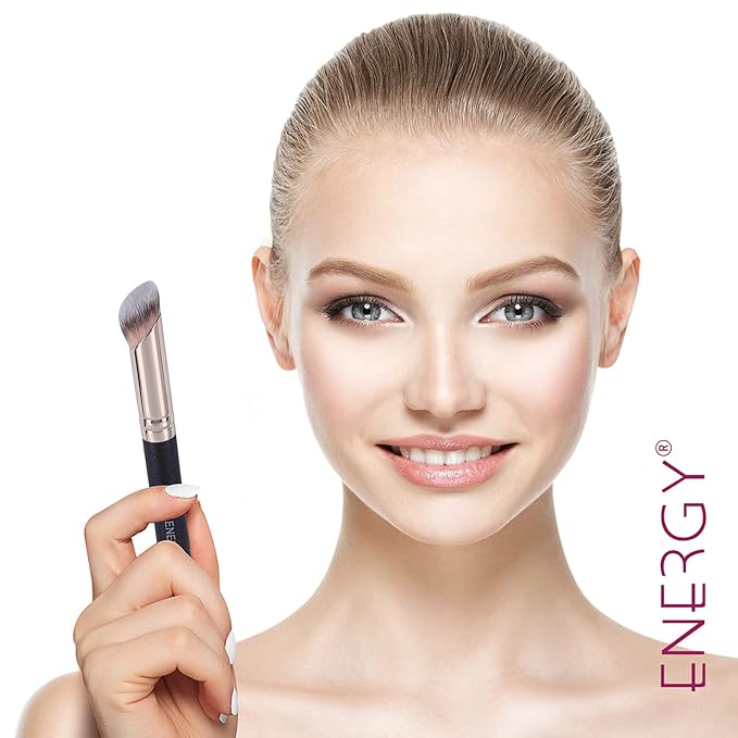 ENERGY Concealer Brush,Angled Eye Makeup Small Foundation Blending Brush for Under Eye, Nose & T-Zone – Soft Synthetic Bristles Contoured for Cream & Liquid Powder Cosmetics 270S