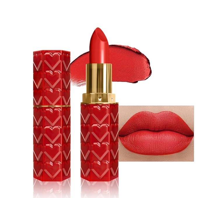 evpct 1Pcs Ruby Orange Red Lipstick, Silky Velvet Matte Lipstick Pack Sets for Women, Long Lasting Smudge Proof Lipstick Lip Stain Makeup Kit matte lipstick 24 hours original R02