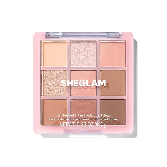 SHEGLAM Eyeshadow Palette 9-Color Ultra-pigmented Shimmer & Matte Shades, Vegan & Cruelty-free-Just Blushed